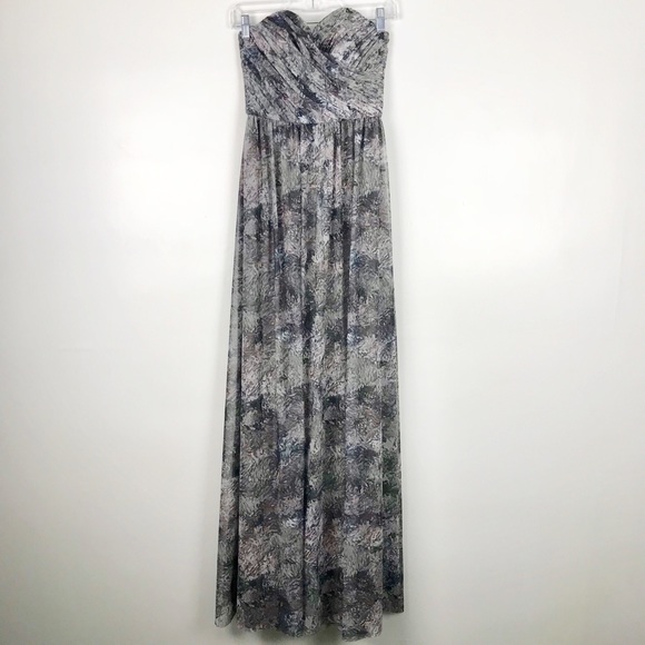 Amsale Talisa Strapless Chiffon Gown party dress - Picture 2 of 8